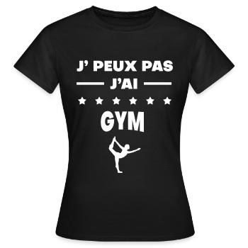 Je peux pas j'ai gym sport cadeau femme - T-shirt Femme - noir - Devant - AI Model Female 172 dark (172cm)