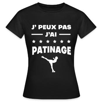 Je peux pas j'ai patinage cadeau femme - T-shirt Femme - noir - Devant - AI Model Female 172 dark (172cm)