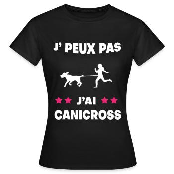 Je peux pas j'ai canicross femme dresseuse - T-shirt Femme - noir - Devant - AI Model Female 172 dark (172cm)