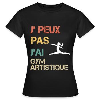 Je peux pas j'ai gym artistique femme vintage - T-shirt Femme - noir - Devant - AI Model Female 172 dark (172cm)