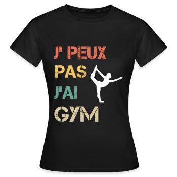 Je peux pas j'ai gym sport femme vintage - T-shirt Femme - noir - Devant - AI Model Female 172 dark (172cm)