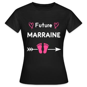 Future marraine annonce grossesse Marraine - T-shirt Femme - noir - Devant - AI Model Female 172 dark (172cm)
