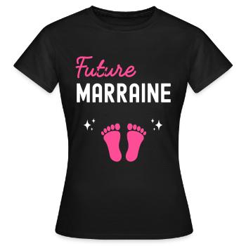 Future marraine cadeau naissance pour une Marraine - T-shirt Femme - noir - Devant - AI Model Female 172 dark (172cm)