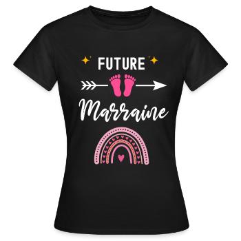 Future marraine cadeau naissance - T-shirt Femme - noir - Devant - AI Model Female 172 dark (172cm)