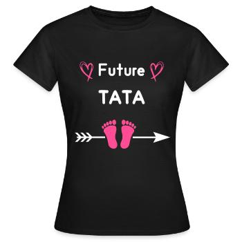 Future tata tante annonce grossesse tata - T-shirt Femme - noir - Devant - AI Model Female 172 dark (172cm)