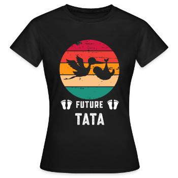 Future tata tante annonce grossesse retro - T-shirt Femme - noir - Devant - AI Model Female 172 dark (172cm)