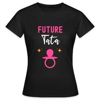 Future tata tante cadeau annonce grossesse tata - T-shirt Femme - noir - Devant - AI Model Female 172 dark (172cm)