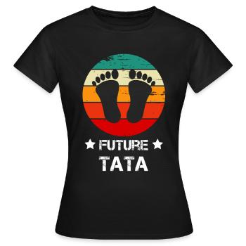 Future tata tante annonce grossesse vintage - T-shirt Femme - noir - Devant - AI Model Female 172 dark (172cm)
