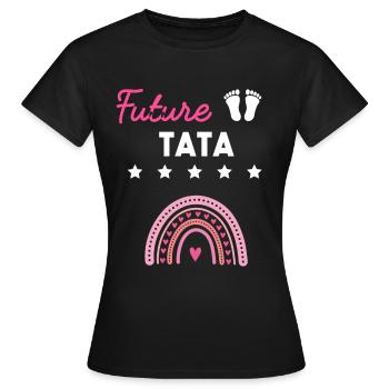 Future tata cadeau grossesse famille tante - T-shirt Femme - noir - Devant - AI Model Female 172 dark (172cm)