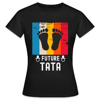 Future tata tante cadeau naissance vintage - T-shirt Femme - noir - Devant - AI Model Female 172 dark (172cm)