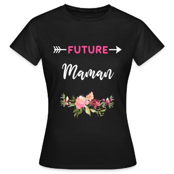 annonce grossesse cadeau Future maman - T-shirt Femme - noir - Devant - AI Model Female 172 dark (172cm)