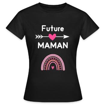 Future maman cadeau annonce grossesse mère - T-shirt Femme - noir - Devant - AI Model Female 172 dark (172cm)