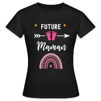 Future maman cadeau naissance maman mère - T-shirt Femme - noir - Devant - AI Model Female 172 dark (172cm)