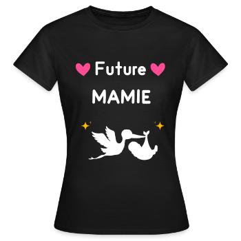 cadeau annonce grossesse mamie Future mamie - T-shirt Femme - noir - Devant - AI Model Female 172 dark (172cm)