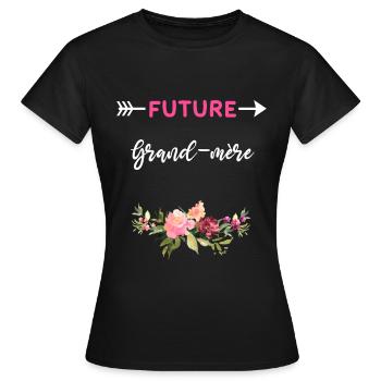annonce grossesse cadeau Future grand-mère - T-shirt Femme - noir - Devant - AI Model Female 172 dark (172cm)