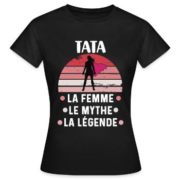 Auntie Myth Legend Retro Vintage Aunt Gift - Women's T-Shirt - black - Front - AI Model Female 172 dark (172cm)