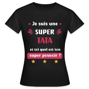 Super Auntie Super Power Gift Aunt - Women's T-Shirt - black - Front - AI Model Female 172 dark (172cm)