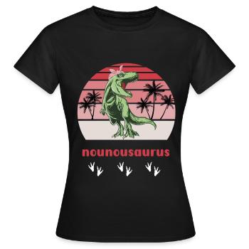 nanny saurus Dinosaur T rex - Women's T-Shirt - black - Front - AI Model Female 172 dark (172cm)