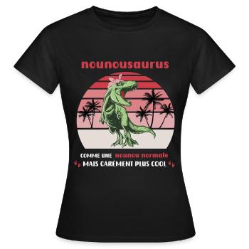 Nanny Normal Saurus Dinosaurier T Rex - Frauen T-Shirt - Schwarz - Vorne - AI Model Female 172 dark (172cm)