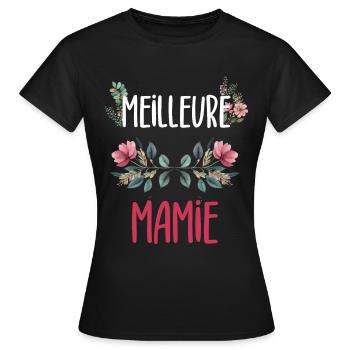 Best Granny Flowers Grandma - Women's T-Shirt - black - Front - AI Model Female 172 dark (172cm)