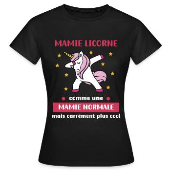 Oma Normal Einhorn Dab Humor Oma - Frauen T-Shirt - Schwarz - Vorne - AI Model Female 172 dark (172cm)