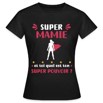 Oma Super Power Oma - Frauen T-Shirt - Schwarz - Vorne - AI Model Female 172 dark (172cm)
