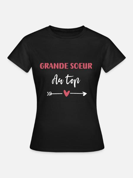 grande soeur au top coeur - Dame-T-shirt - sort