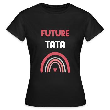 Zukünftige Tante Regenbogen Geschenk Tante - Frauen T-Shirt - Schwarz - Vorne - AI Model Female 172 dark (172cm)