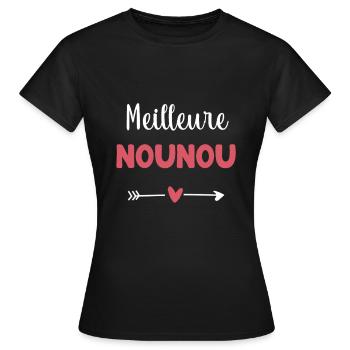 meilleure nounou coeur cadeau nounou - T-shirt Femme - noir - Devant - AI Model Female 172 dark (172cm)