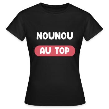 nounou au top cadeau nounou cadeau nounou - T-shirt Femme - noir - Devant - AI Model Female 172 dark (172cm)