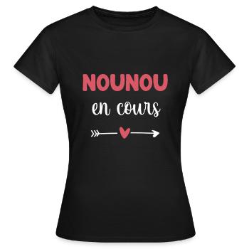 nounou en cours coeur cadeau nounou - T-shirt Femme - noir - Devant - AI Model Female 172 dark (172cm)