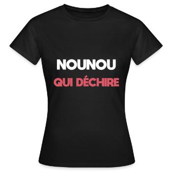 nounou qui déchire cadeau nounou - T-shirt Femme - noir - Devant - AI Model Female 172 dark (172cm)