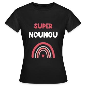 super nounou arc-en-ciel cadeau nounou - T-shirt Femme - noir - Devant - AI Model Female 172 dark (172cm)