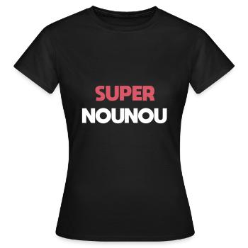 super nounou cadeau nounou - T-shirt Femme - noir - Devant - AI Model Female 172 dark (172cm)