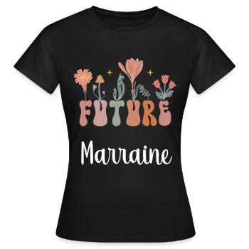 Future Godmother Boho Bohemian Flowers Gift Godmother - Women's T-Shirt - black - Front - AI Model Female 172 dark (172cm)
