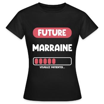 future marraine cadeau marraine cadeau marraine - T-shirt Femme - noir - Devant - AI Model Female 172 dark (172cm)