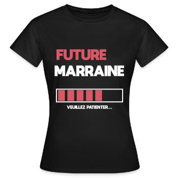 future marraine cadeau marraine - T-shirt Femme - noir - Devant - AI Model Female 172 dark (172cm)