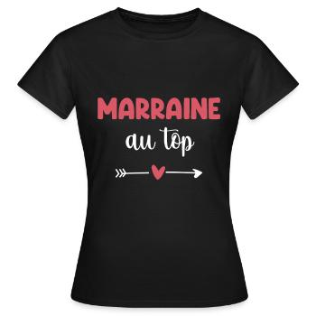 godmother at the top heart godmother gift godmother - Women's T-Shirt - black - Front - AI Model Female 172 dark (172cm)