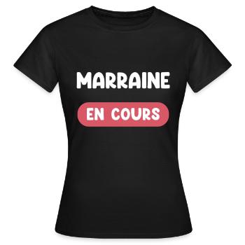 godmother in progress gift future godmother - Women's T-Shirt - black - Front - AI Model Female 172 dark (172cm)