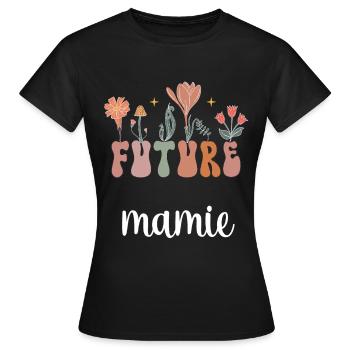 Future Granny Boho Bohemian Flowers Gift Granny - Women's T-Shirt - black - Front - AI Model Female 172 dark (172cm)