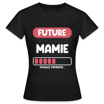future mamie cadeau mamie cadeau mamie - T-shirt Femme - noir - Devant - AI Model Female 172 dark (172cm)