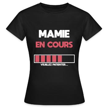 mamie en cours future mamie cadeau mamie - T-shirt Femme - noir - Devant - AI Model Female 172 dark (172cm)