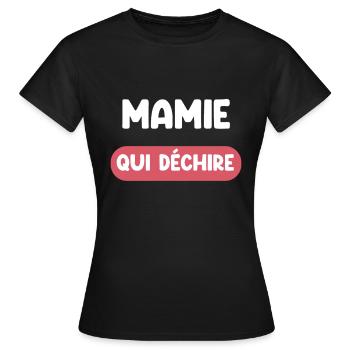 mamie qui déchire cadeau mamie cadeau mamie - T-shirt Femme - noir - Devant - AI Model Female 172 dark (172cm)