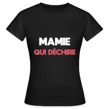 granny who rocks granny gift - Women's T-Shirt - black - Front - AI Model Female 172 dark (172cm)