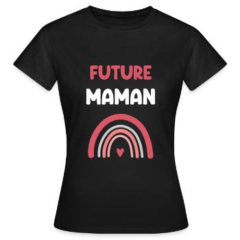 Werdende Mama Regenbogen Mama Geschenk Mutter - Frauen T-Shirt - Schwarz - Vorne - AI Model Female 172 dark (172cm)
