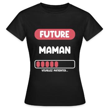 future mom gift mom gift mother - Women's T-Shirt - black - Front - AI Model Female 172 dark (172cm)