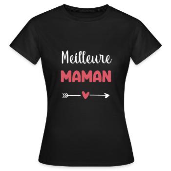 best mom heart gift mother - Women's T-Shirt - black - Front - AI Model Female 172 dark (172cm)