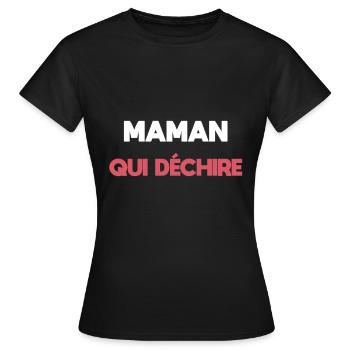 Mama, die rockt, Muttergeschenk - Frauen T-Shirt - Schwarz - Vorne - AI Model Female 172 dark (172cm)