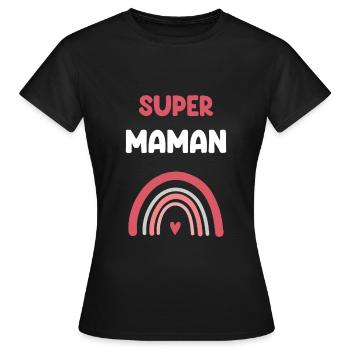 super mom rainbow mother gift - Women's T-Shirt - black - Front - AI Model Female 172 dark (172cm)