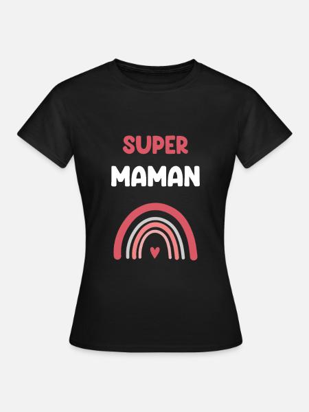 Supermama Regenbogen Mutter Geschenk - Frauen T-Shirt - Schwarz
